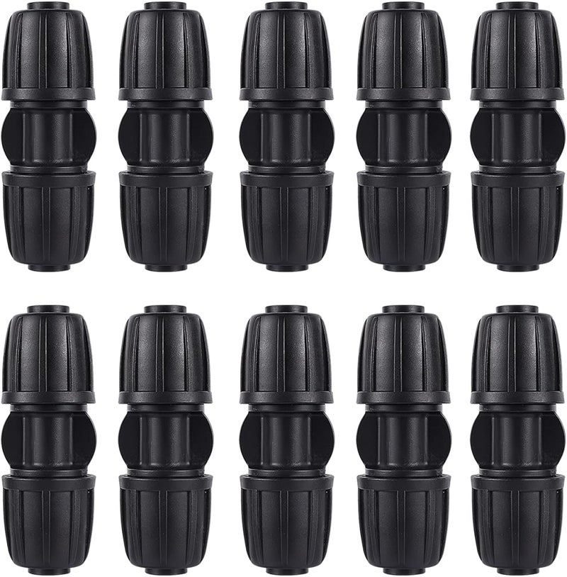 FOGWOWO 10 Pack 1/2 Inch Drip Irrigation Coupling Connectors (1/2" ID x 0.65" OD) - 1/2'' Drip Line Anti-Drop Barbed Locked Straight Connectors for 1/2 Inch Drip Tubing Garden Irrigation System - Image 1